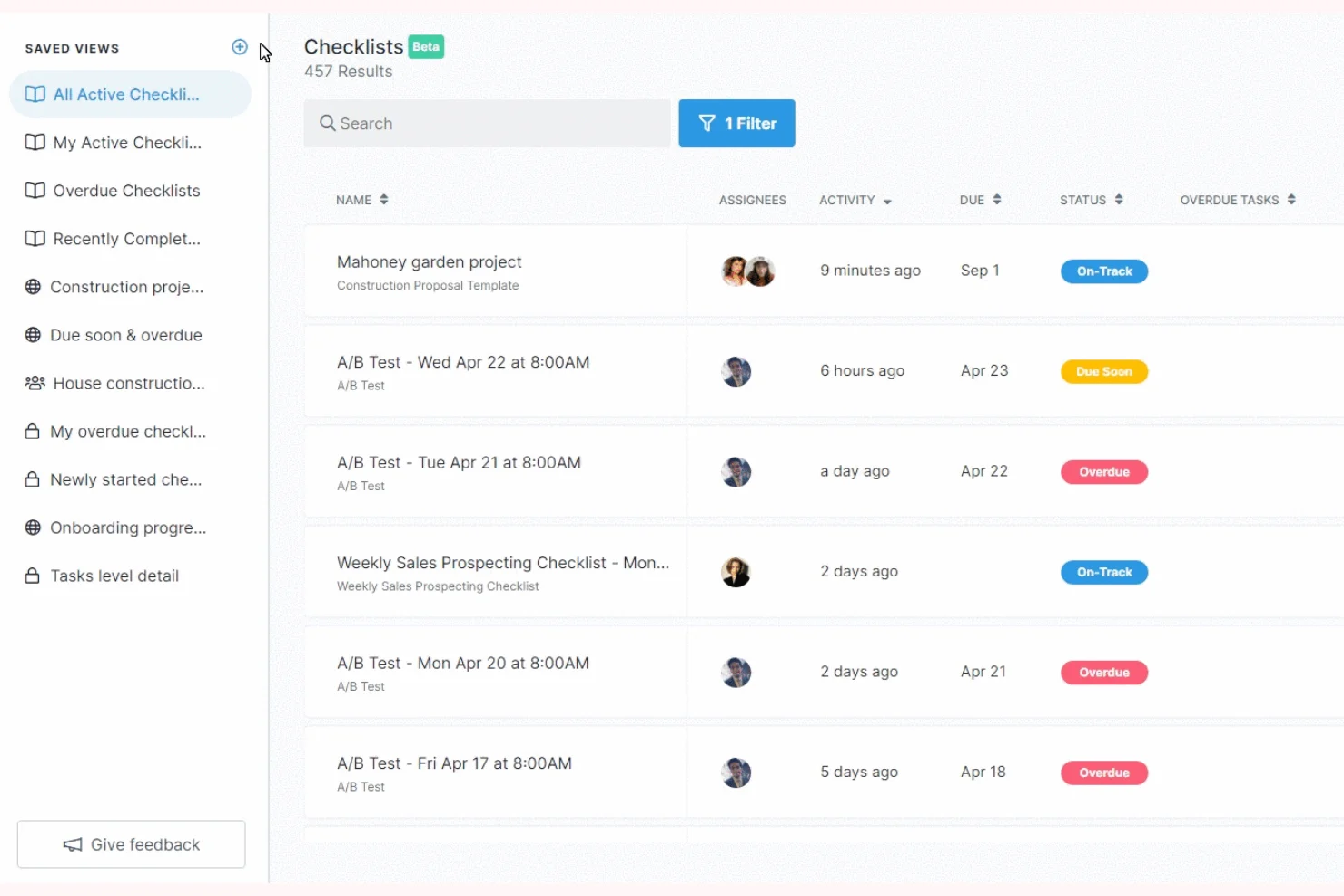 Process Street Workflow Screenshot