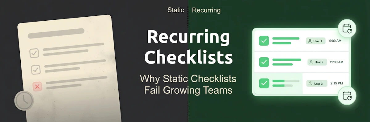 Recurring Checklists: Why Static Checklists Fail Growing Teams