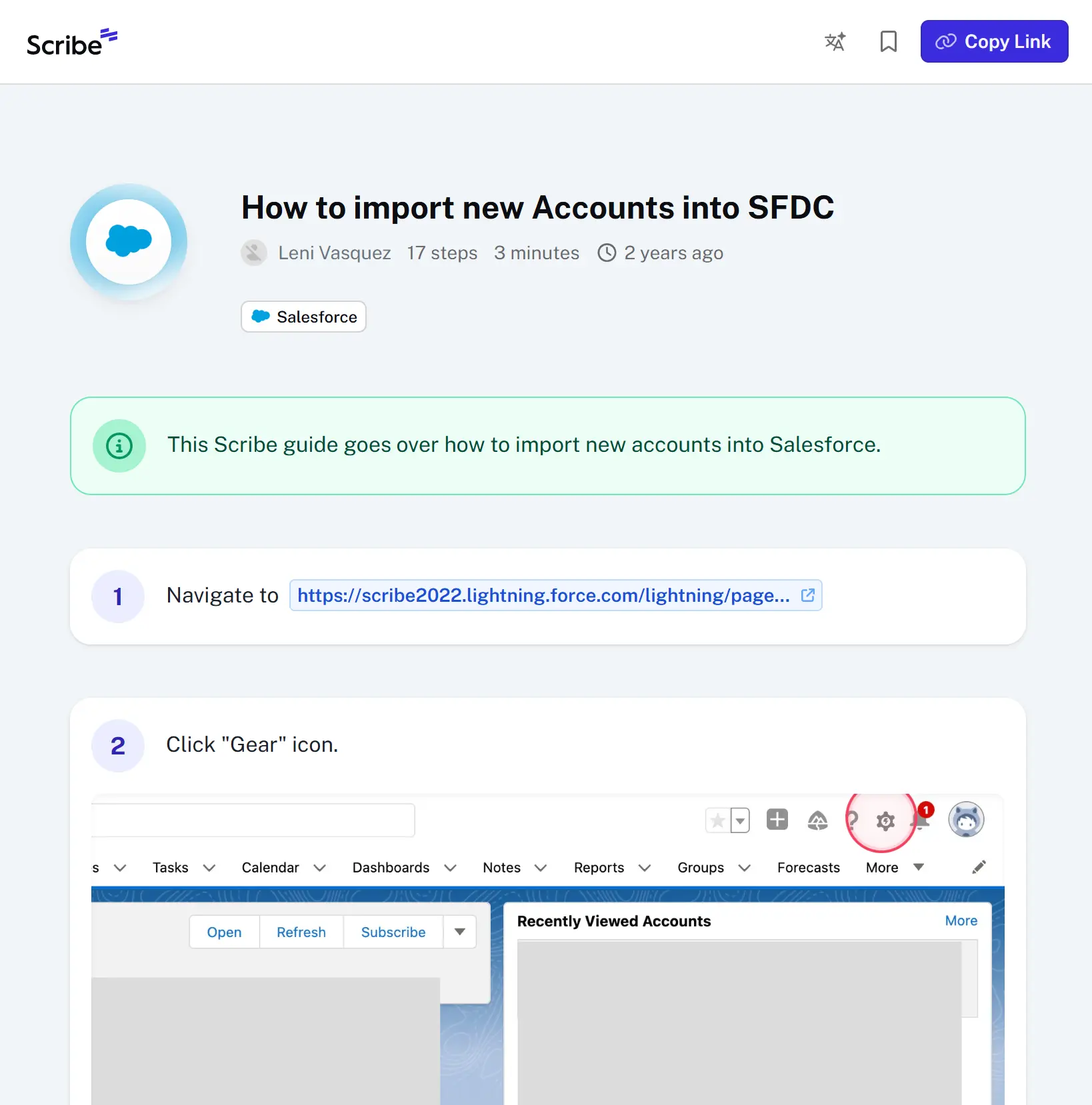 Scribe Auto-Capture SOP Screenshot