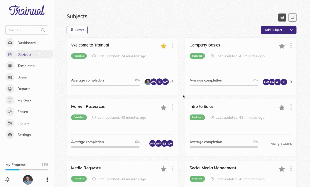 Trainual Training Platform Screenshot