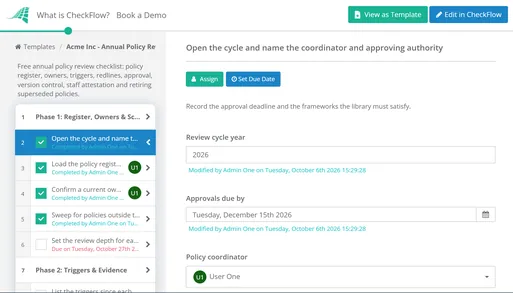 Annual Policy Review Checklist
