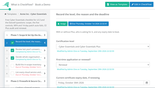 Cyber Essentials Certification Checklist