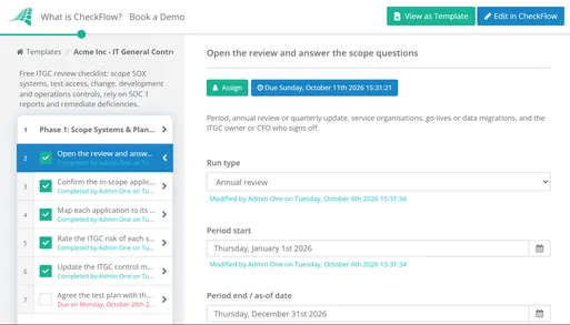 IT General Controls (ITGC) Review Checklist