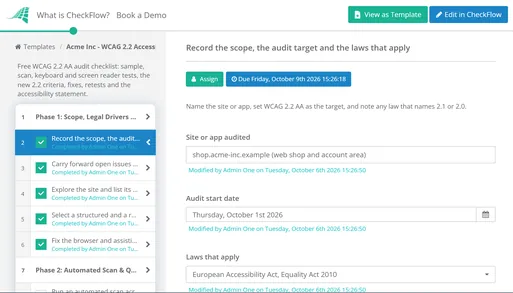 WCAG 2.2 Accessibility Audit Checklist