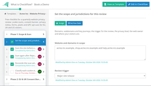 Website Privacy & Cookie Compliance Checklist