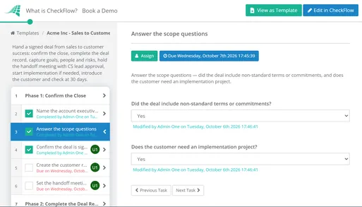 Sales to Customer Success Handoff Checklist