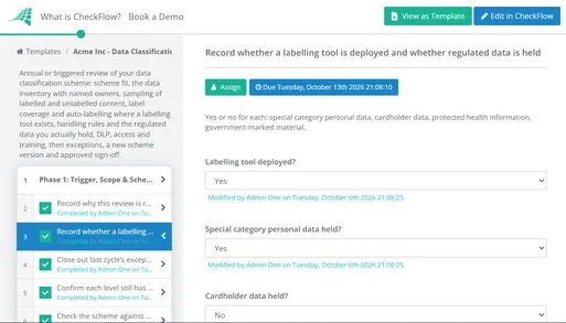 Data Classification Review Checklist