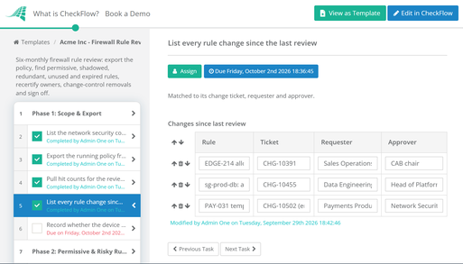Firewall Rule Review Template