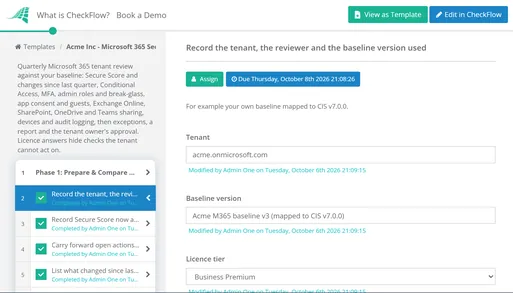 Microsoft 365 Security Baseline Review Checklist