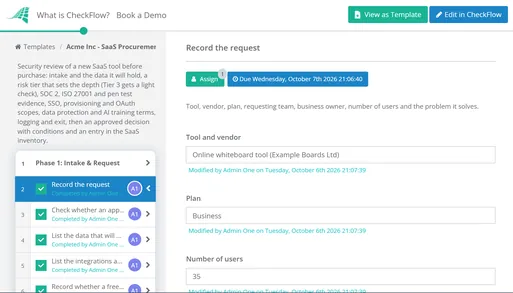 SaaS Procurement Security Review Checklist