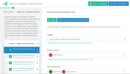 Encryption Key & Secrets Rotation Checklist