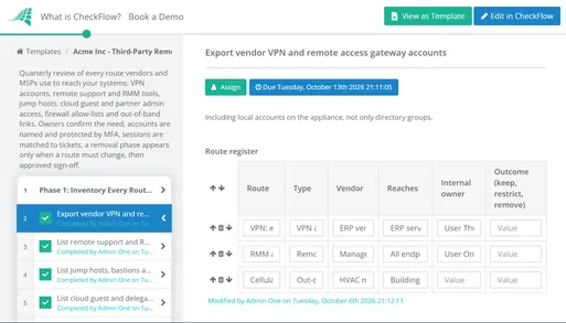 Third-Party Remote Access Review Checklist