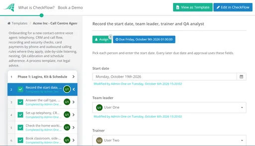 Call Centre Agent Onboarding Checklist