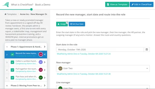 New Manager Onboarding Checklist