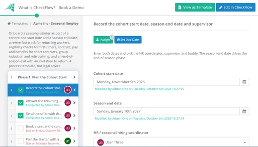 Seasonal Employee Onboarding Checklist