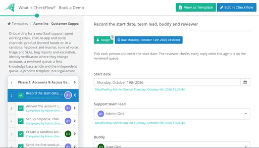 Customer Support Agent Onboarding Checklist