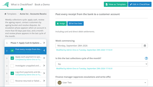 Accounts Receivable & Collections Checklist