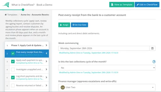 Accounts Receivable & Collections Checklist