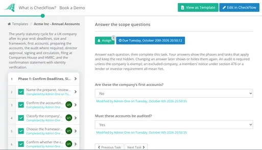 Annual Accounts & Statutory Filing Checklist (UK)
