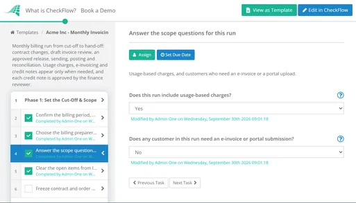 Monthly Invoicing & Billing Run Checklist