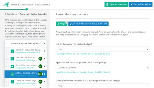 Capital Expenditure (CapEx) Approval Checklist