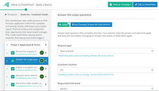 Customer Credit Approval Checklist