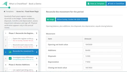 Fixed Asset Register Review Checklist