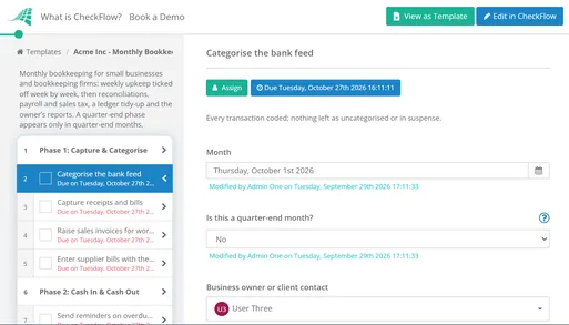 Monthly Bookkeeping Checklist