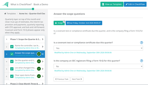 Quarter-End Close Checklist