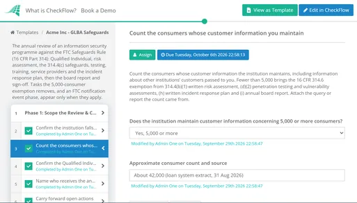 GLBA Safeguards Rule Checklist