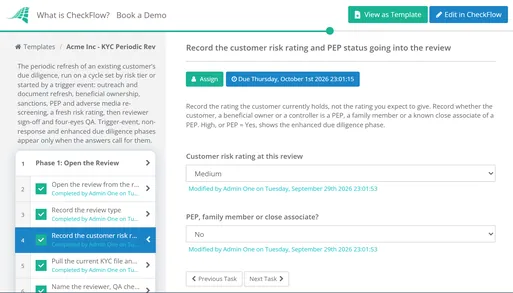 KYC Periodic Review Checklist