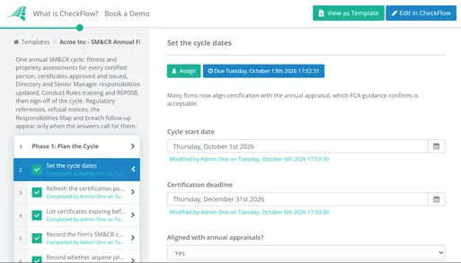 SM&CR Annual Certification Checklist