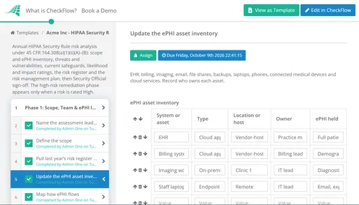 HIPAA Security Risk Assessment Checklist