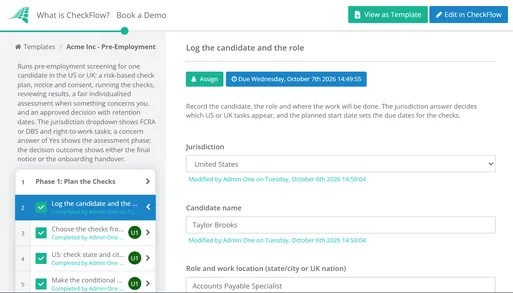 Pre-Employment Background Check Checklist