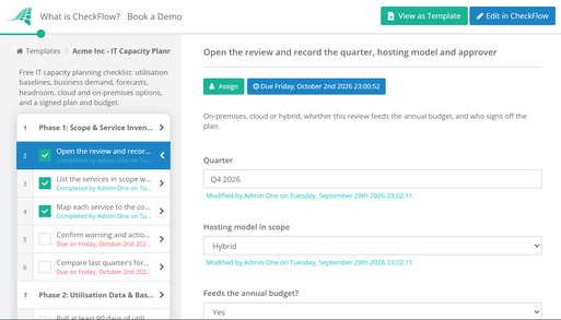IT Capacity Planning Checklist
