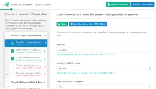 IT Capacity Planning Checklist