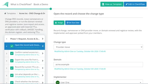 DNS Change & Domain Renewal Checklist