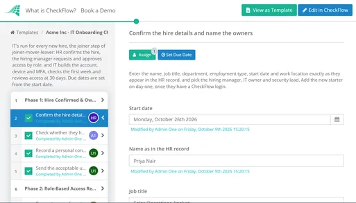 IT Onboarding Checklist