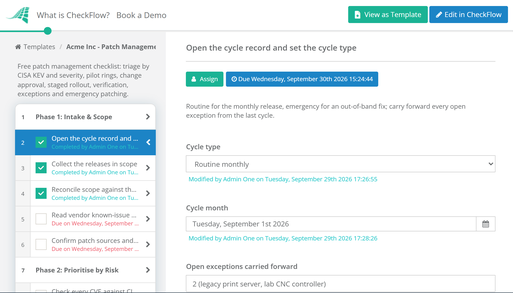 Patch Management Checklist