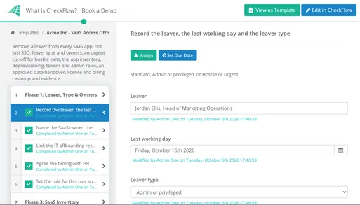 SaaS Access Offboarding Checklist