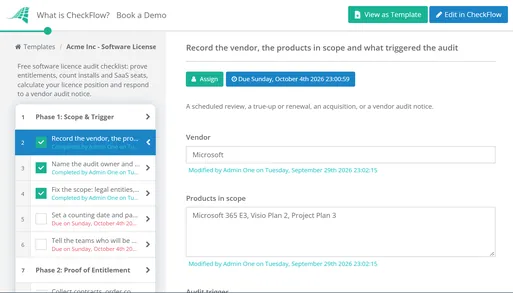 Software License Audit Checklist