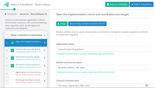 New Software Implementation Checklist
