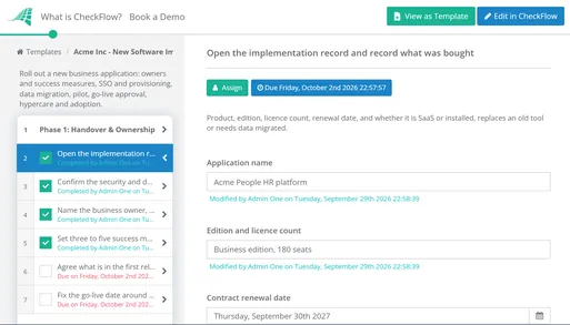 New Software Implementation Checklist