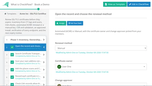 SSL/TLS Certificate Renewal Checklist