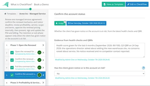 Managed Services Agreement Renewal Checklist