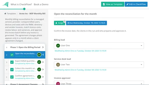MSP Monthly Billing Reconciliation Checklist