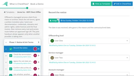 MSP Client Offboarding Checklist