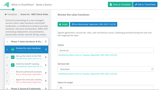 MSP Client Onboarding Checklist Template