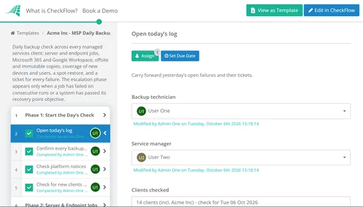 MSP Daily Backup Monitoring Checklist