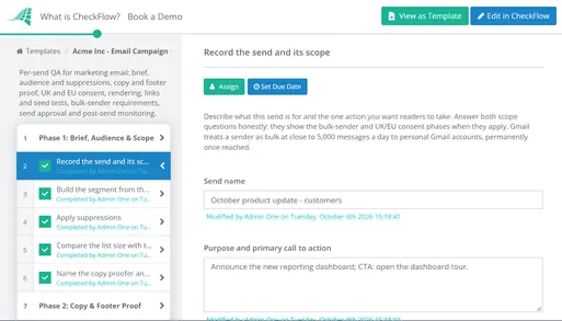 Email Campaign QA Checklist